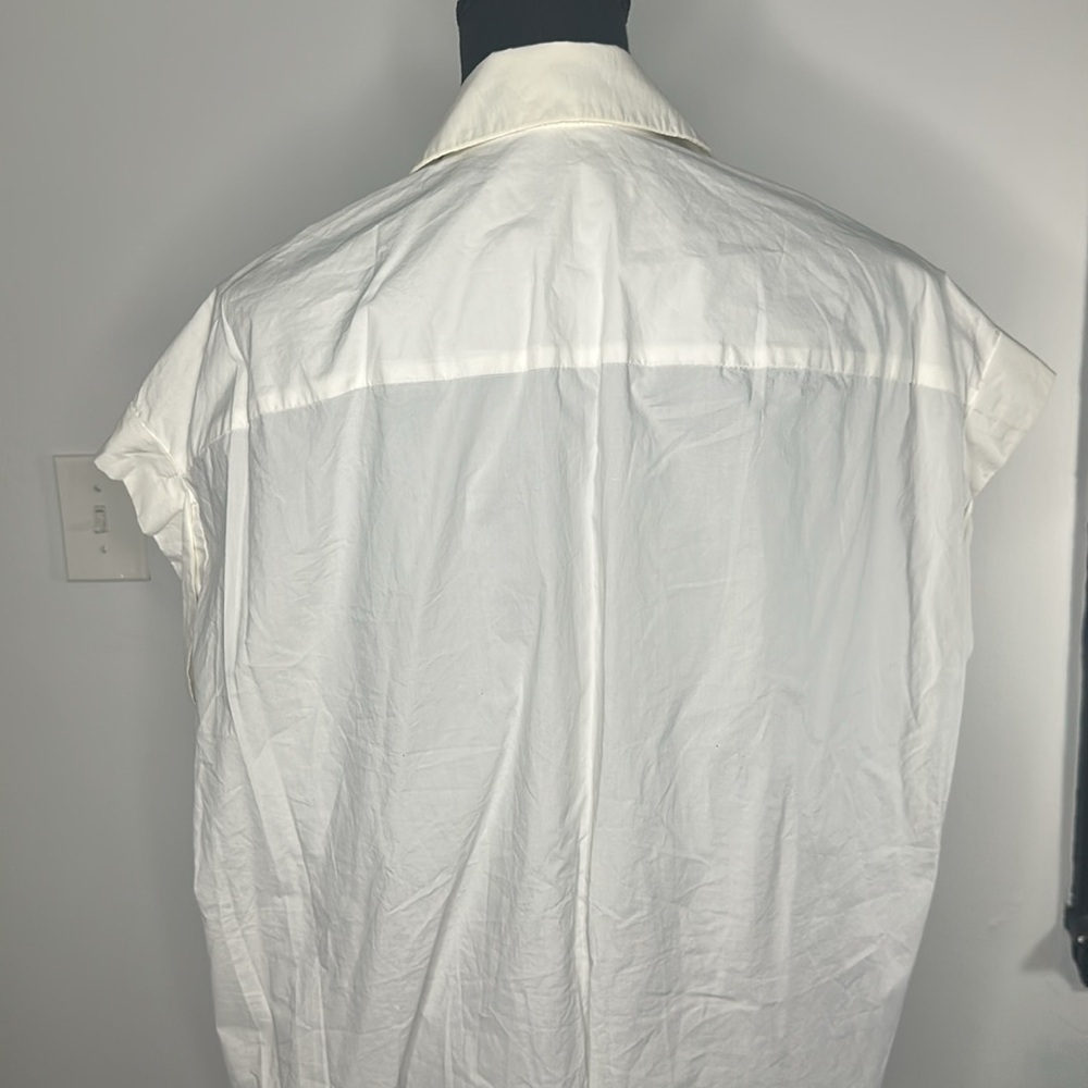 ZARA White Button-Up Shirt Dress - Picture 9 of 15